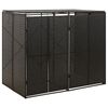 vidaXL Abri pour poubelle double Noir 140x80x117 cm R&eacute;sine tress&eacute;e