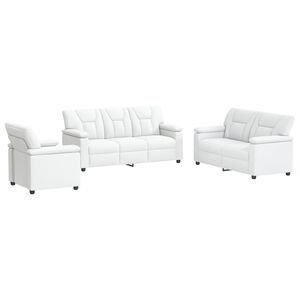 vidaXL Ensemble de Canap&eacute;s 3 pcs Blanc Simili cuir