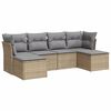 vidaXL Salon de jardin avec coussins 6 pcs beige r&eacute;sine tress&eacute;e