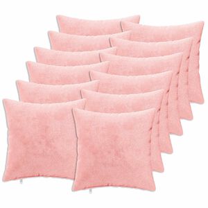 vidaXL Coussin de jet&eacute; 12 pc HEERLEN Rose 50 x 50 cm Flanelle