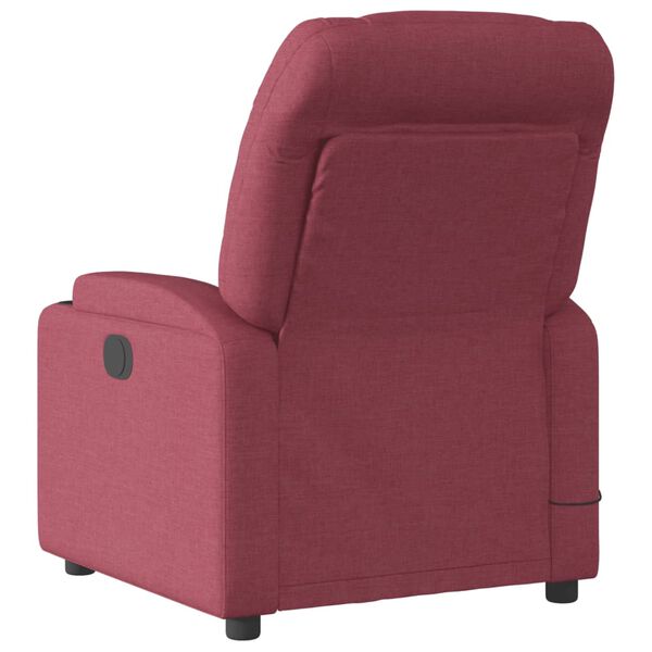 vidaXL Fauteuil de massage inclinable électrique Rouge bordeaux Tissu