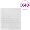 vidaXL Papier peint 3D autoadh&eacute;sif Briques 40 pcs Blanc