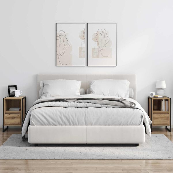 vidaXL Table de chevet avec tiroir Ch&ecirc;ne artisan 39,5 x 30 x 50 cm