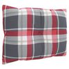 vidaXL Coussins de palette lot de 3 motif &agrave; carreaux rouge tissu