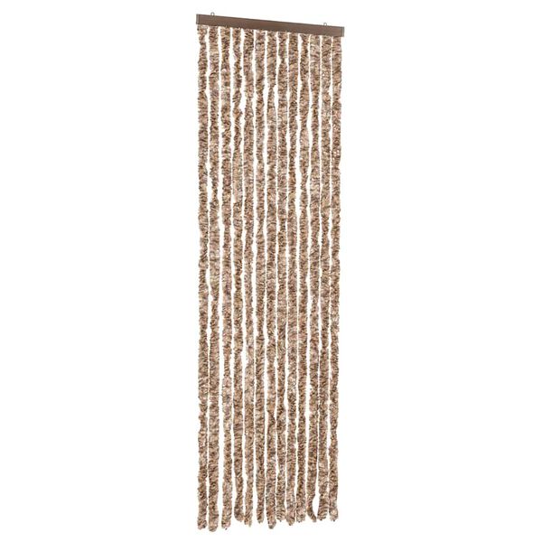 vidaXL Rideau anti-mouches beige et marron fonc&eacute; 56x200 cm chenille