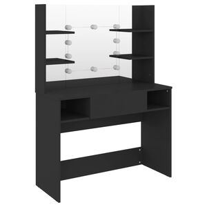 vidaXL Table de maquillage avec &eacute;clairage LED 100x40x135 cm MDF Noir