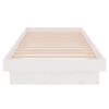 vidaXL Cadre de lit sans matelas blanc bois massif