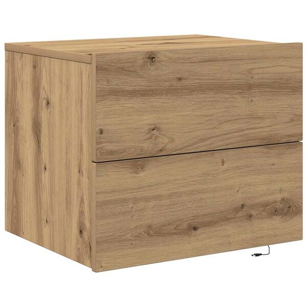 vidaXL Cabinet de chevet avec tiroir Ch&ecirc;ne artisanal 50 x 39 x 41 cm