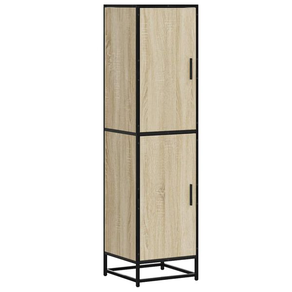 vidaXL Buffet haut ch&ecirc;ne sonoma 35,5x35x139 cm bois d'ing&eacute;nierie m&eacute;tal