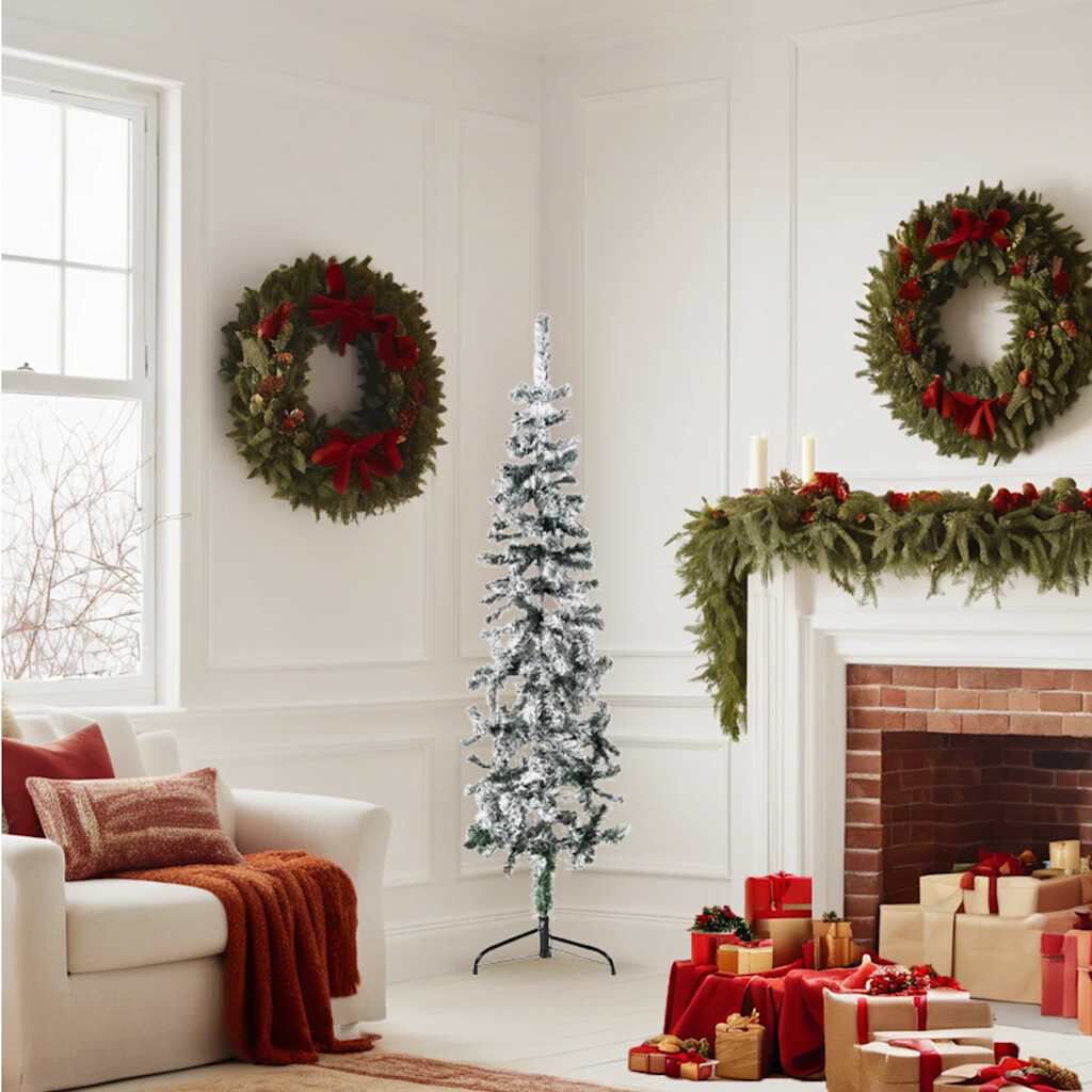 Sapin De Noël Artificiel Nordmann 210 Cm - Branches PVC Réalistes, Support Métallique, Facile à Monter Et Ranger - Écologique Et Durable - 5