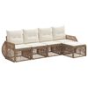 vidaXL Ensemble de canap&eacute; de jardin 5 pcs Beige et blanc cr&egrave;me