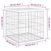 vidaXL Banc de jardin design de gabion 43x44x42 cm bois massif de pin