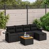 vidaXL Salon de jardin 6 pcs avec coussins noir résine tressée