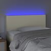 vidaXL T&ecirc;te de lit &agrave; LED Cr&egrave;me 100x5x78/88 cm Similicuir