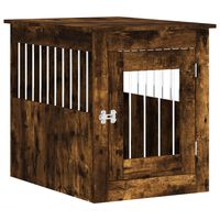 vidaXL Meuble de cage pour chiens chêne fumé 55x75x65 cm