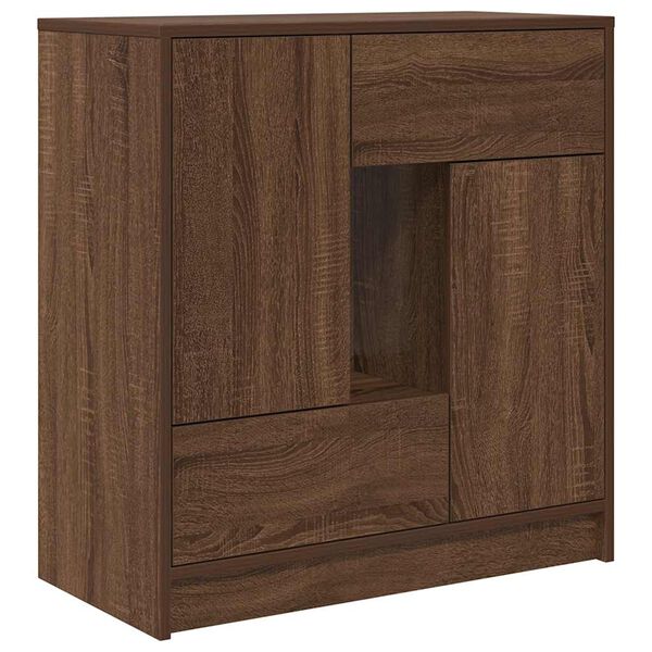 vidaXL Buffet avec tiroirs et portes ch&ecirc;ne marron 70,5x34x74,5 cm