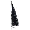 vidaXL Sapin de No&euml;l artificiel pr&eacute;-&eacute;clair&eacute; Noir 210 cm PVC