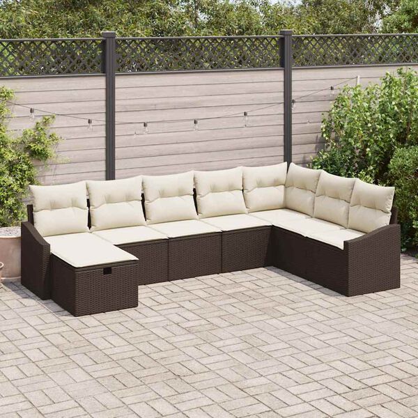 vidaXL Ensemble de canap&eacute; de jardin 8 pcs Marron 55 x 62 x 69 cm