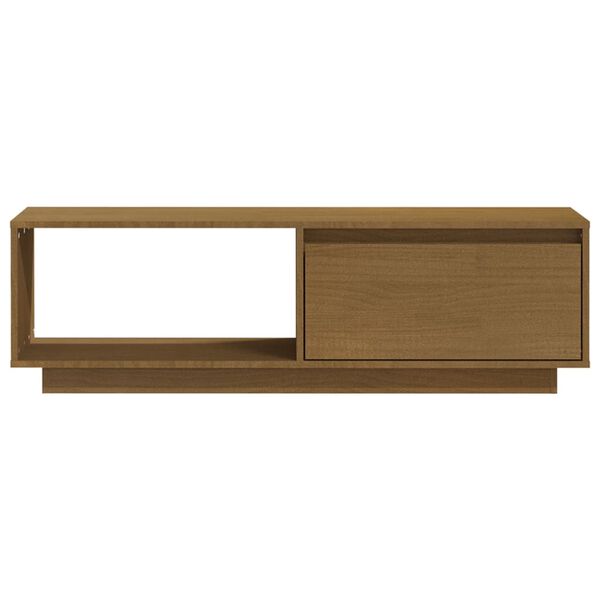vidaXL Meuble TV Marron miel 110x30x33,5 cm Bois de pin massif