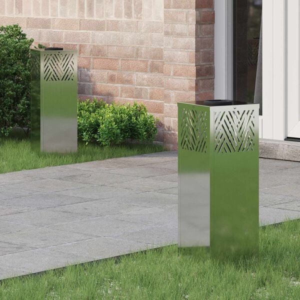 vidaXL Lumi&egrave;re de chemin LED solaire Chevron 2 pcs Galvanis&eacute; Galvanis&eacute;