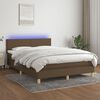 vidaXL Sommier &agrave; lattes de lit matelas et LED Marron fonc&eacute; 140x200 cm