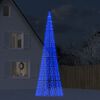 vidaXL Sapin de No&euml;l &agrave; LED sur m&acirc;t de drapeau 1534 LED bleu 500 cm