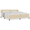 vidaXL Lit boxspring avec matelas Cr&egrave;me 200 x 200 cm tissu