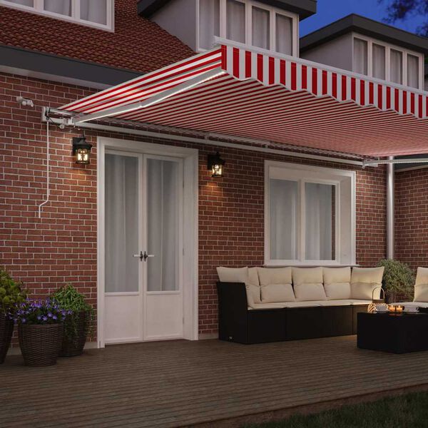 vidaXL Auvent R&eacute;tractable Rouge et Blanc 500 &times; 350 cm