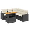 vidaXL Salon de jardin 6 pcs avec coussins noir r&eacute;sine tress&eacute;e