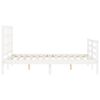 vidaXL Cadre de lit sans matelas blanc 140x190 cm bois massif