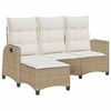vidaXL Canap&eacute; de jardin inclinable coussins forme de L beige polyrotin