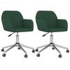 vidaXL Chaises pivotantes &agrave; manger lot de 2 vert fonc&eacute; tissu