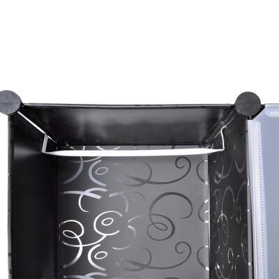 vidaXL Armoire modulaire 14 compartiments Noir et blanc 37x146x180,5cm