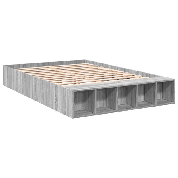 vidaXL Cadre de lit sans matelas sonoma gris 140x200 cm