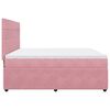 vidaXL Sommier &agrave; lattes de lit avec matelas Rose 200x200 cm Velours