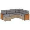 vidaXL Salon de jardin avec coussins 7 pcs beige r&eacute;sine tress&eacute;e