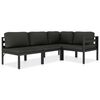 vidaXL Salon de jardin 4 pcs avec coussins Aluminium Anthracite