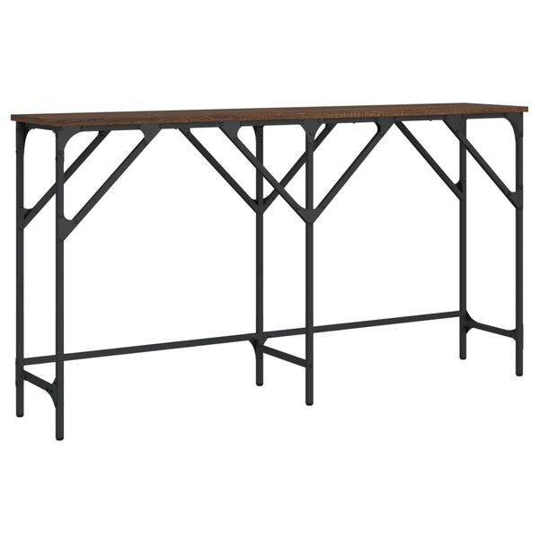 vidaXL Table console ch&ecirc;ne marron 140x29x75 cm bois d'ing&eacute;nierie