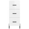 vidaXL Buffet Blanc brillant 34,5x34x90 cm Bois d'ing&eacute;nierie