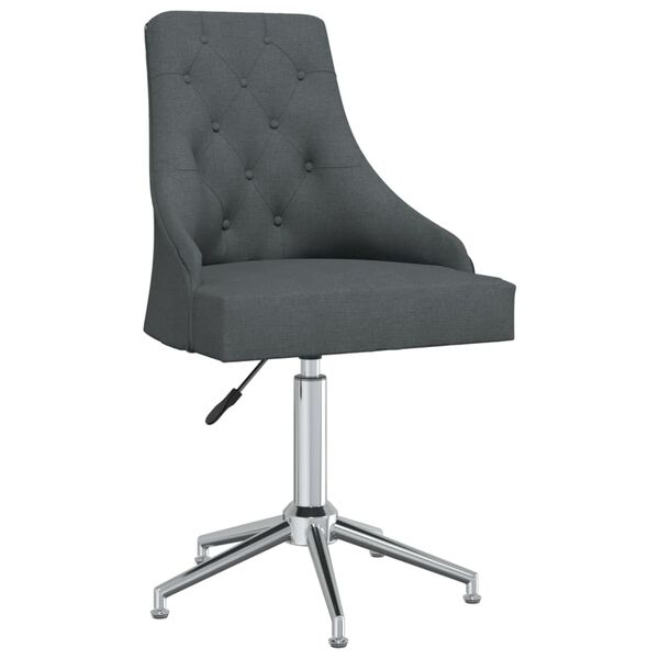 vidaXL Chaise pivotante de bureau Gris fonc&eacute; Tissu