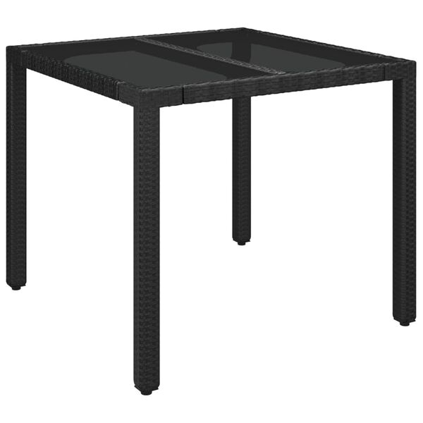 vidaXL Ensemble &agrave; manger de jardin coussins 5pcs Noir R&eacute;sine tress&eacute;e