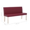 vidaXL Banc 139,5 cm Rouge bordeaux Similicuir