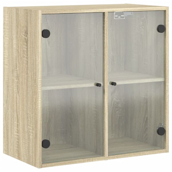 vidaXL Armoire murale avec portes en verre ch&ecirc;ne sonoma 68x37x68,5 cm