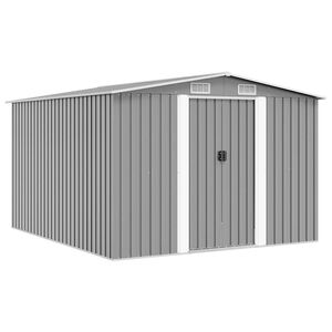 vidaXL Abri de jardin 257x298x178 cm M&eacute;tal Gris