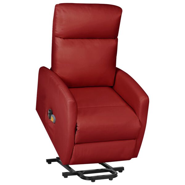 vidaXL Fauteuil de massage Rouge bordeaux Similicuir