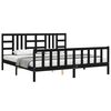 vidaXL Cadre de lit sans matelas noir 200x200 cm bois massif de pin