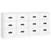 vidaXL Buffets 2 pcs blanc bois d'ingénierie