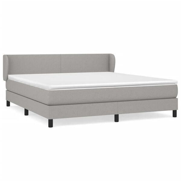 vidaXL Sommier &agrave; lattes de lit avec matelas Gris clair 180x200cm Tissu