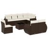 vidaXL Salon de jardin avec coussins 9 pcs marron r&eacute;sine tress&eacute;e