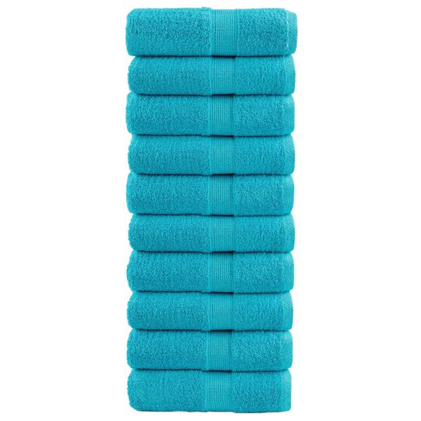 vidaXL Serviettes de toilette premium SOLUND 10 pi&egrave;ces Turquoise 30 x 30 cm 600 g/m&sup2;